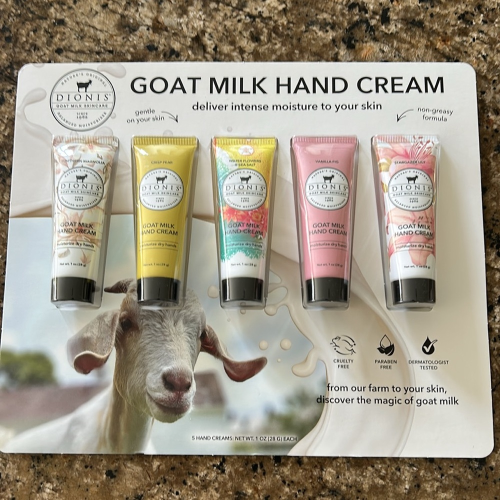 Dionis Goat Milk Hand Cream Set - Southern Magnolia, Crisp Pear, Vanilla Fig, Et